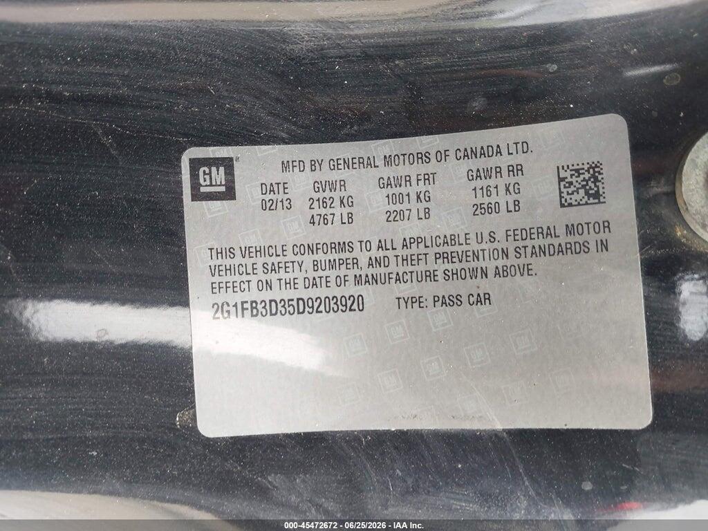 2G1FB3D35D9203920 2013 CHEVROLET CAMARO photo no. 9