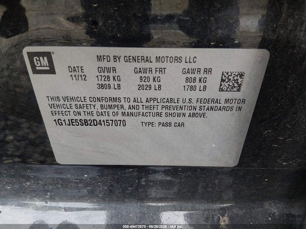 1G1JE5SB2D4157070 2013 CHEVROLET SONIC photo no. 9