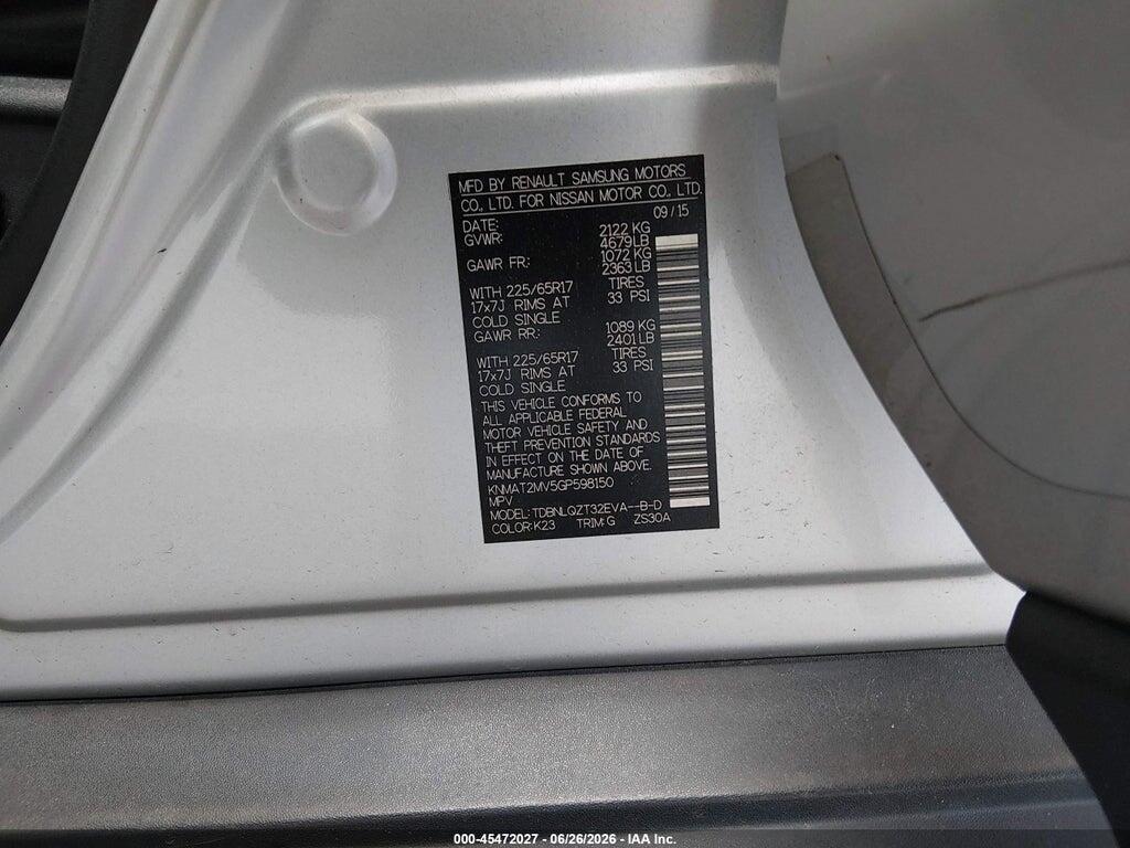KNMAT2MV5GP598150 2016 NISSAN ROGUE photo no. 9