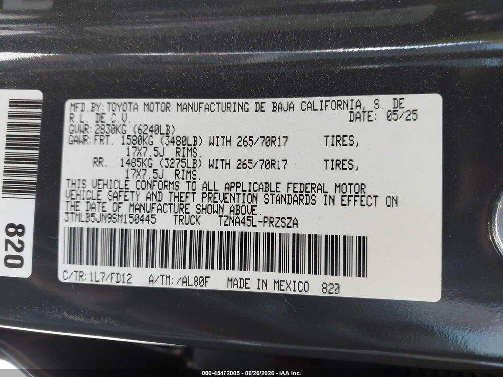 3TMLB5JN9SM150445 2025 TOYOTA TACOMA photo no. 9