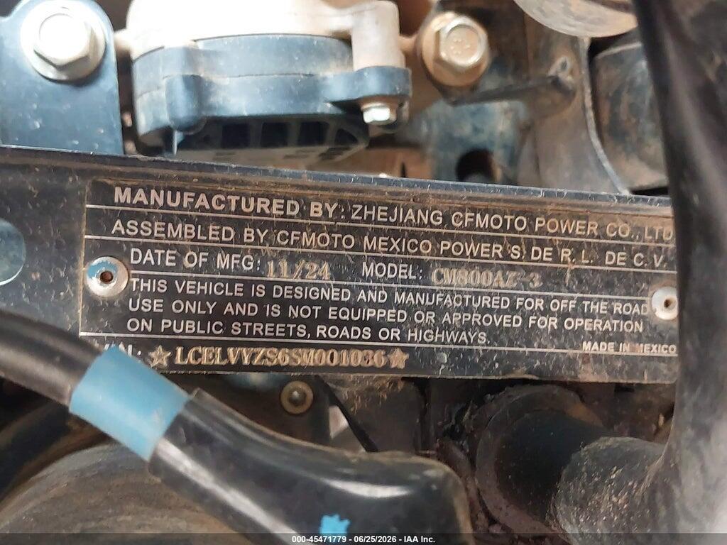 LCELVYZS6SM001036 2025 CF MOTO CFORCE photo no. 10