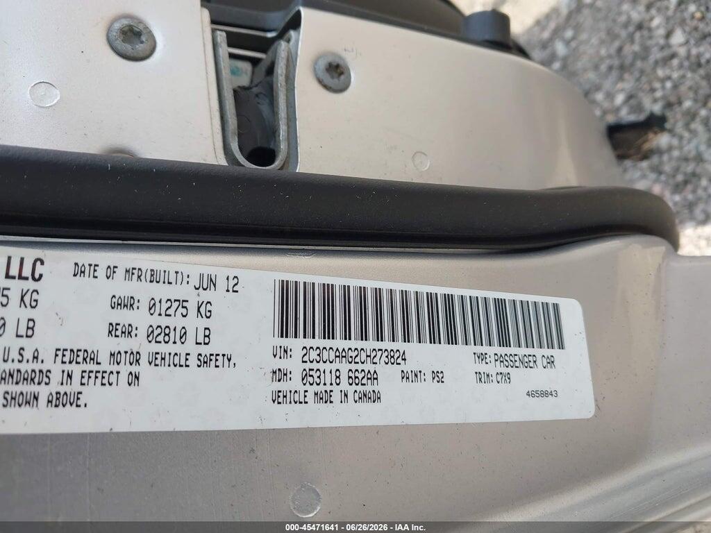 2C3CCAAG2CH273824 2012 CHRYSLER 300 photo no. 9
