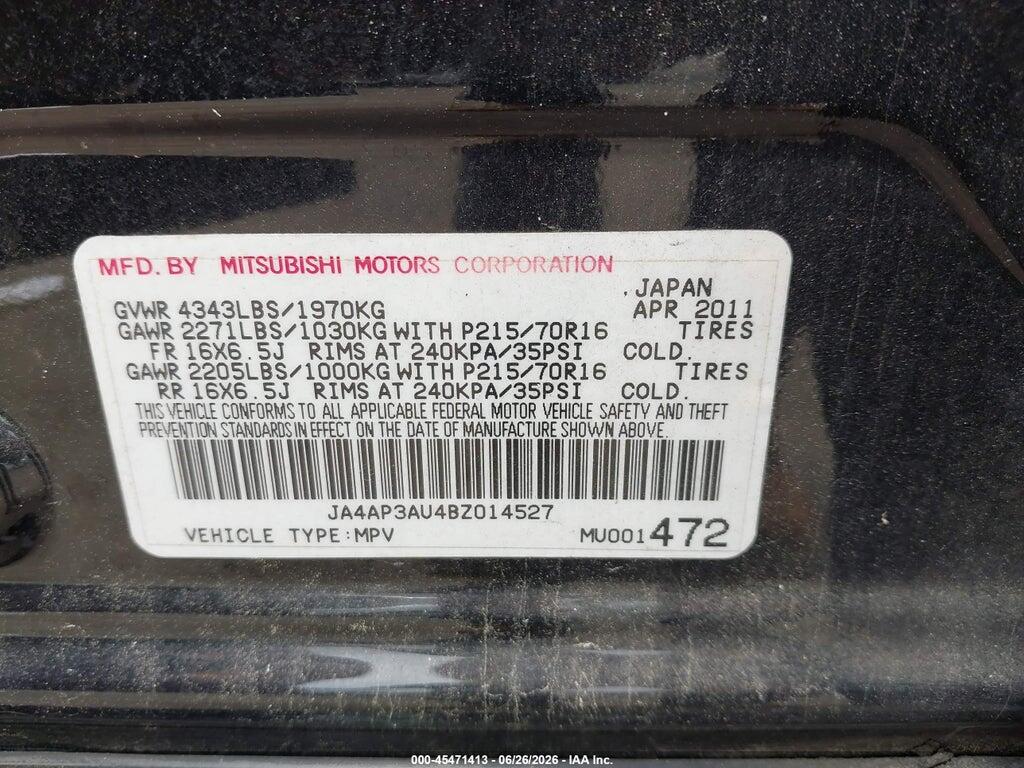 JA4AP3AU4BZ014527 2011 MITSUBISHI OUTLANDER SPORT photo no. 9