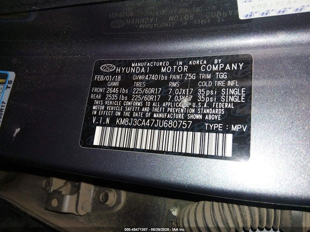 KM8J3CA47JU680757 2018 HYUNDAI TUCSON photo no. 9