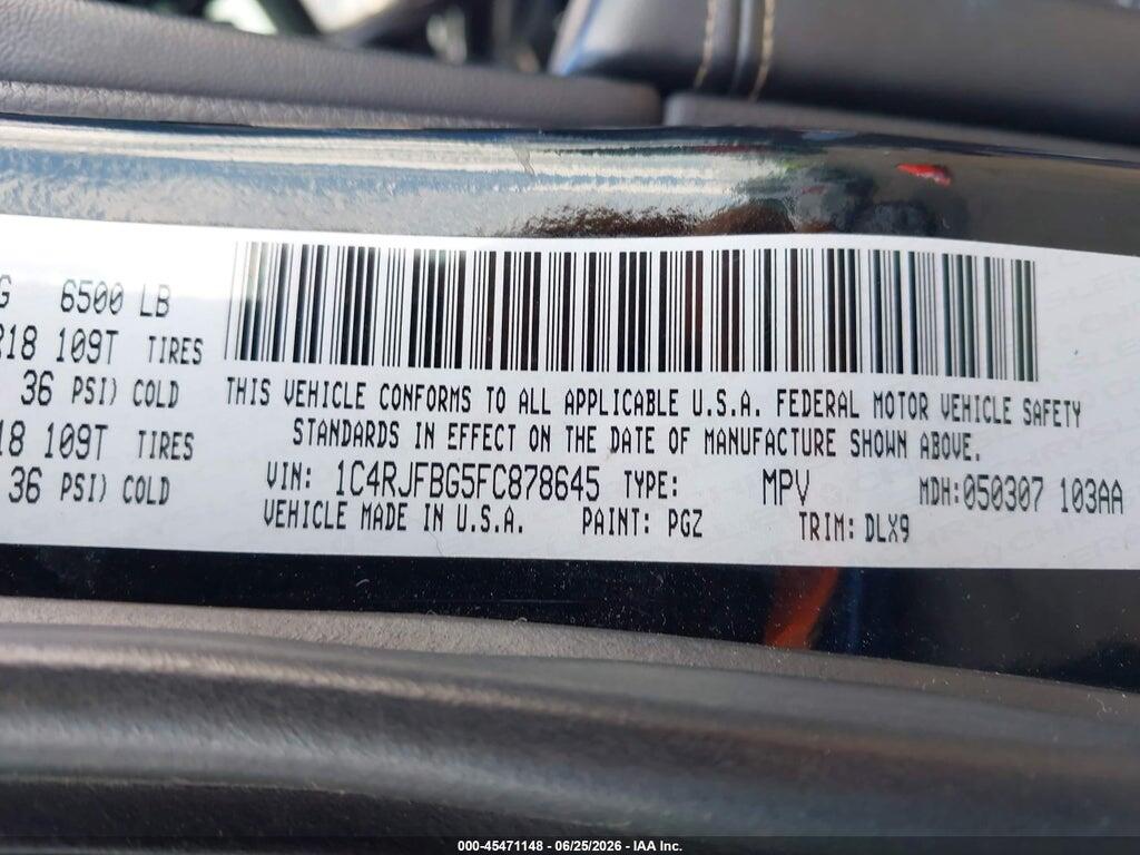 1C4RJFBG5FC878645 2015 JEEP GRAND CHEROKEE photo no. 9