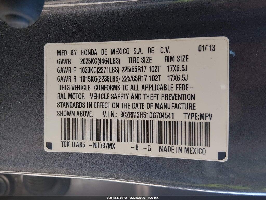 3CZRM3H51DG704541 2013 HONDA CR-V photo no. 9