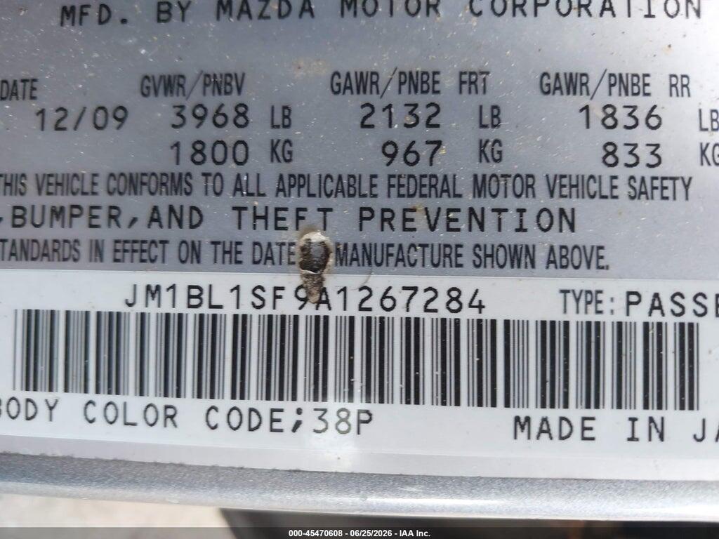 JM1BL1SF9A1267284 2010 MAZDA MAZDA3 photo no. 9
