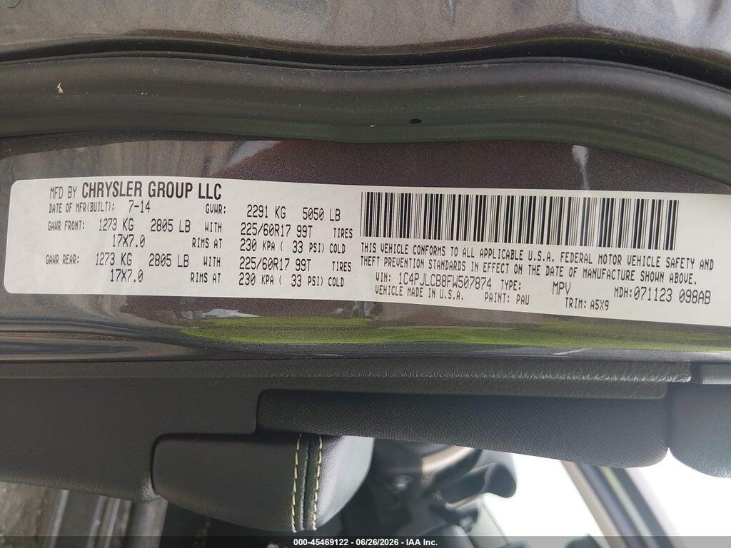 1C4PJLCB8FW507874 2015 JEEP CHEROKEE photo no. 9