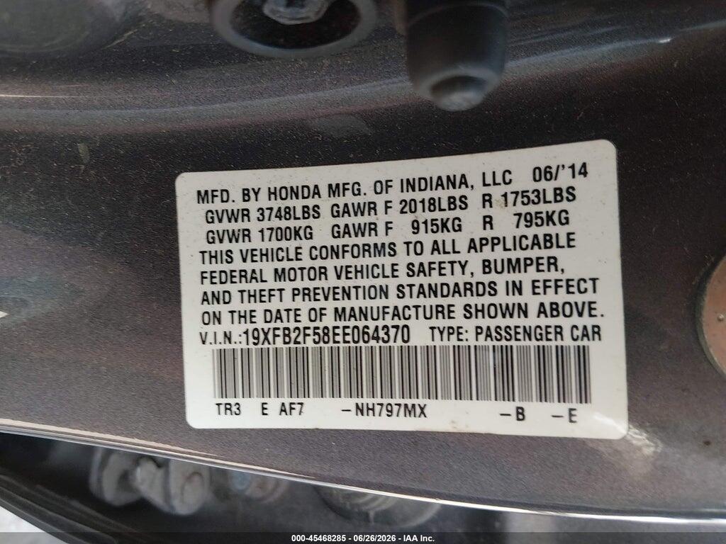 19XFB2F58EE064370 2014 HONDA CIVIC photo no. 9