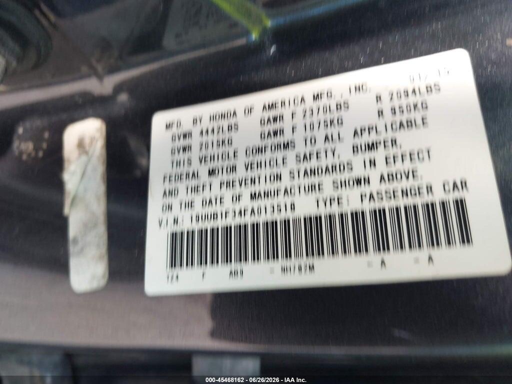 19UUB1F34FA013518 2015 ACURA TLX photo no. 9