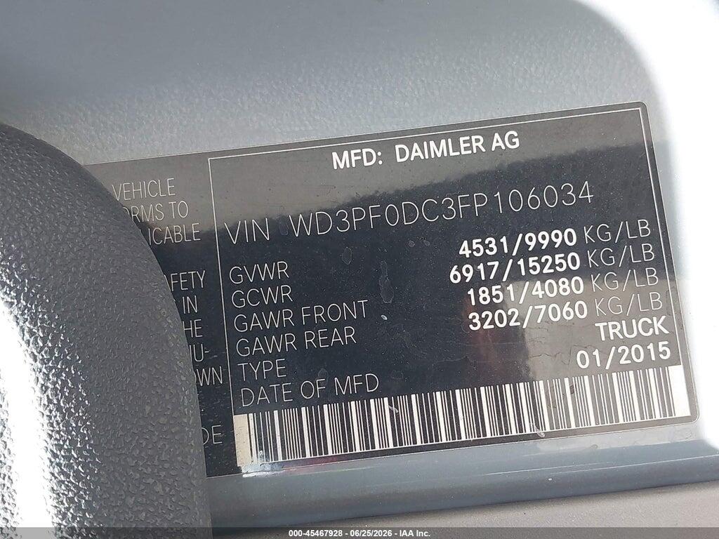 WD3PF0DC3FP106034 2015 MERCEDES-BENZ SPRINTER 3500 photo no. 8