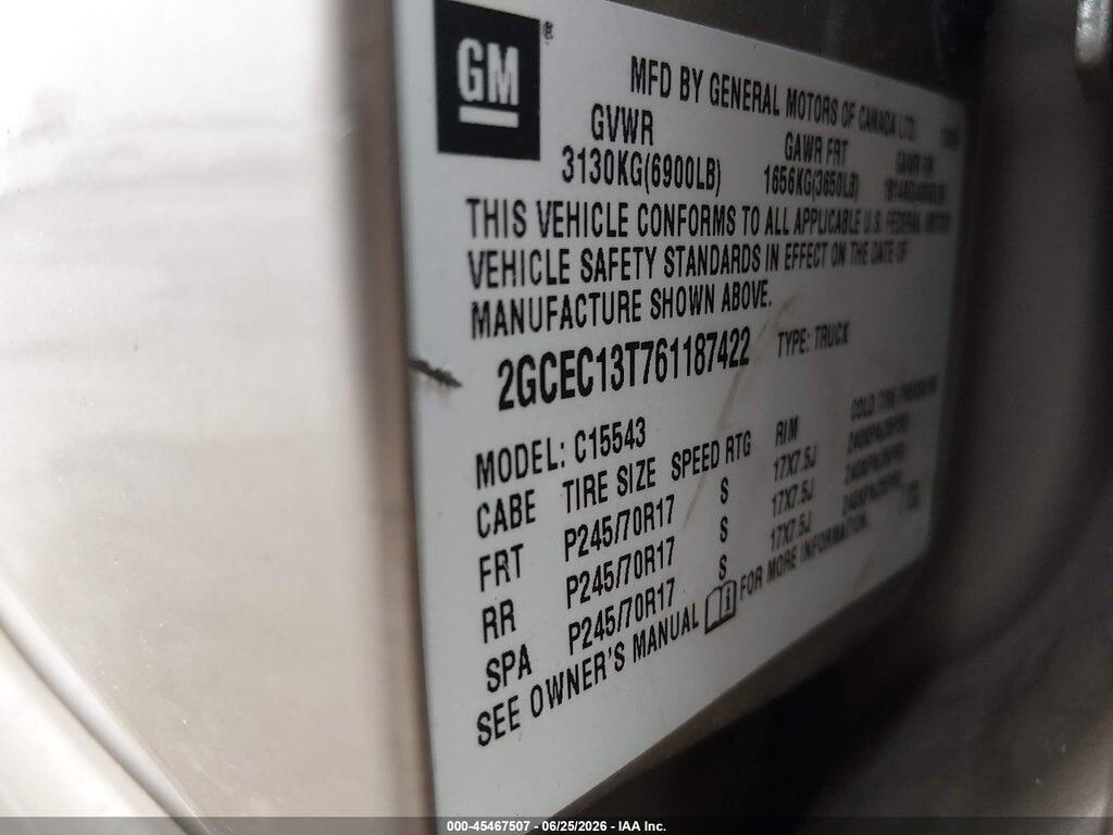 2GCEC13T761187422 2006 CHEVROLET SILVERADO 1500 photo no. 9