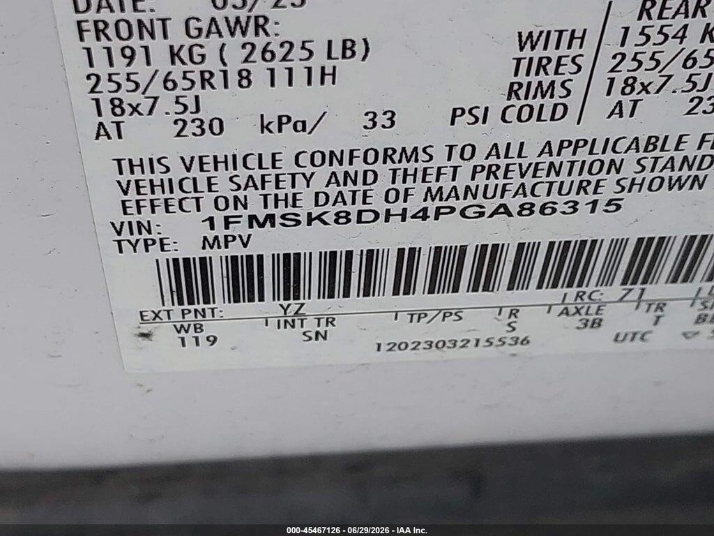 1FMSK8DH4PGA86315 2023 FORD EXPLORER photo no. 9