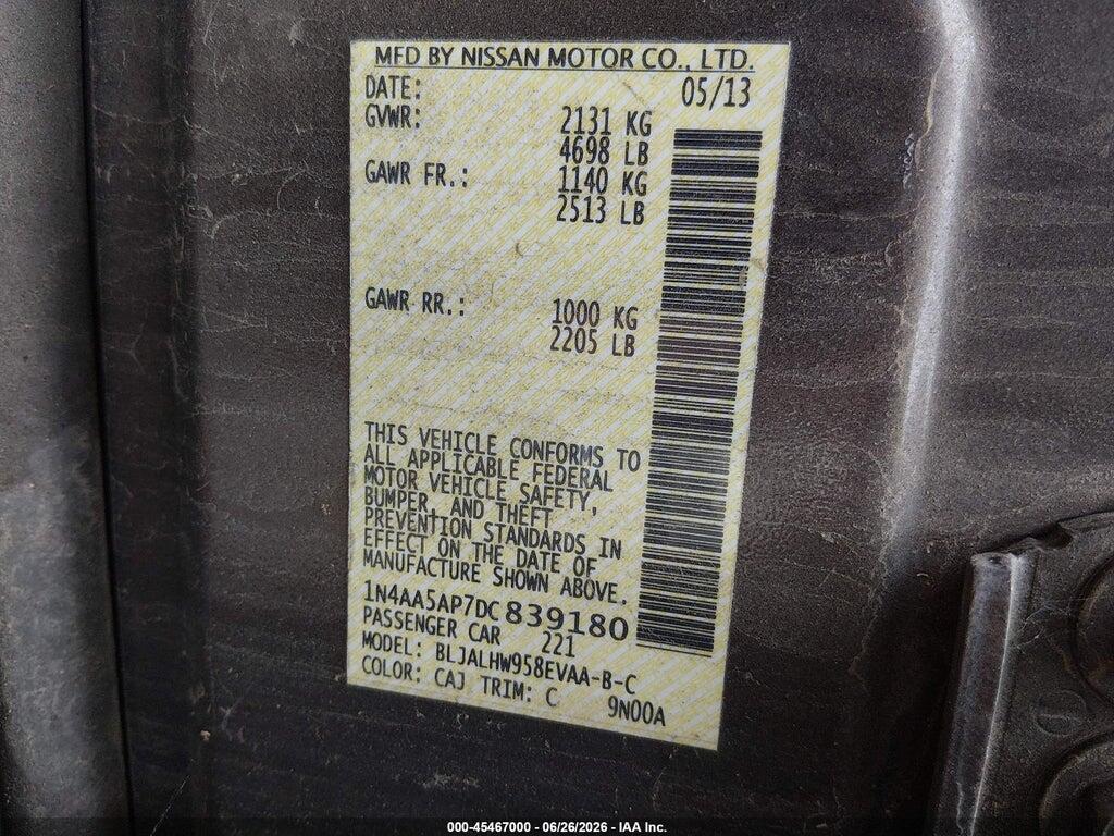 1N4AA5AP7DC839180 2013 NISSAN MAXIMA photo no. 9