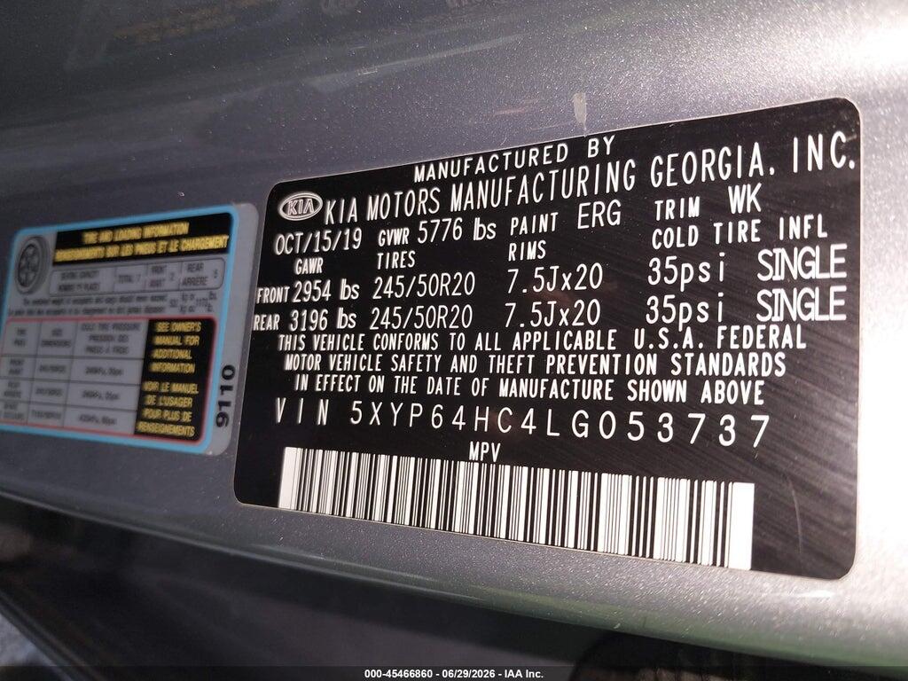 5XYP64HC4LG053737 2020 KIA TELLURIDE photo no. 9