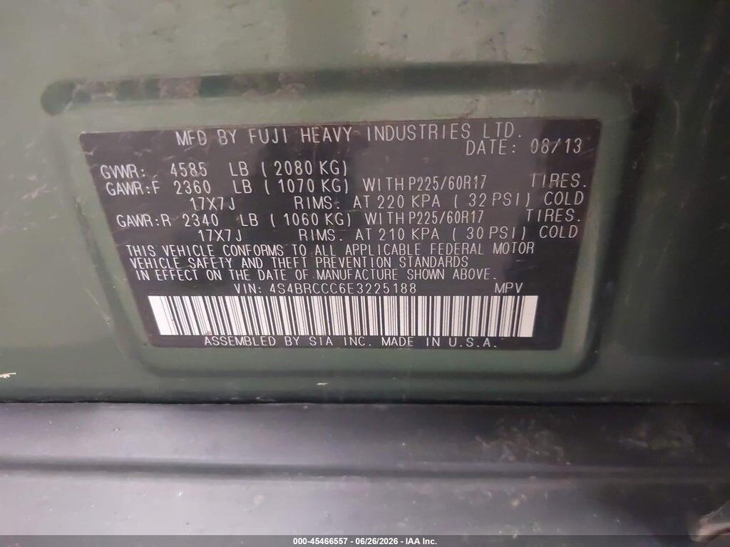 4S4BRCCC6E3225188 2014 SUBARU OUTBACK photo no. 9