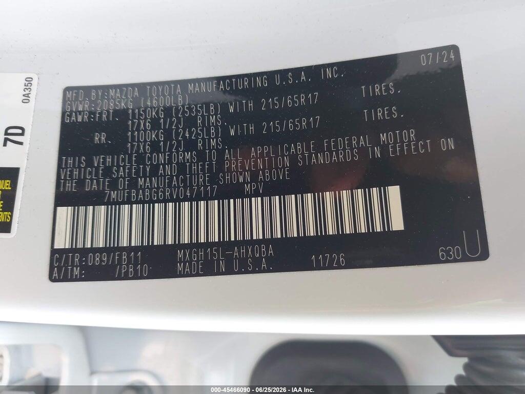 7MUFBABG6RV047117 2024 TOYOTA COROLLA CROSS HYBRID photo no. 9