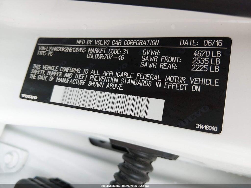 LYV402HK8HB126155 2017 VOLVO S60 INSCRIPTION photo no. 9