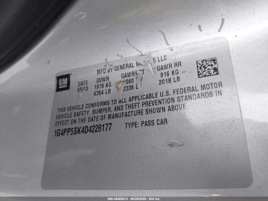 1G4PP5SK4D4228177 2013 BUICK VERANO photo no. 9