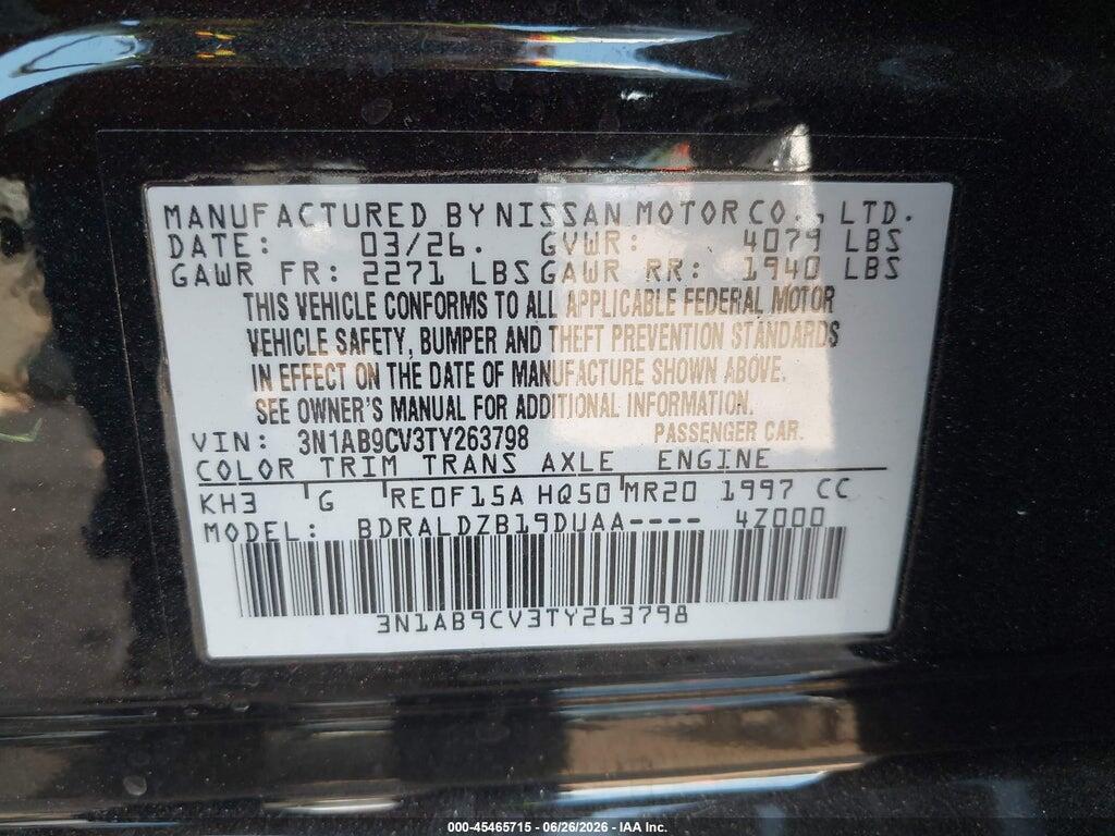 3N1AB9CV3TY263798 2026 NISSAN SENTRA photo no. 9
