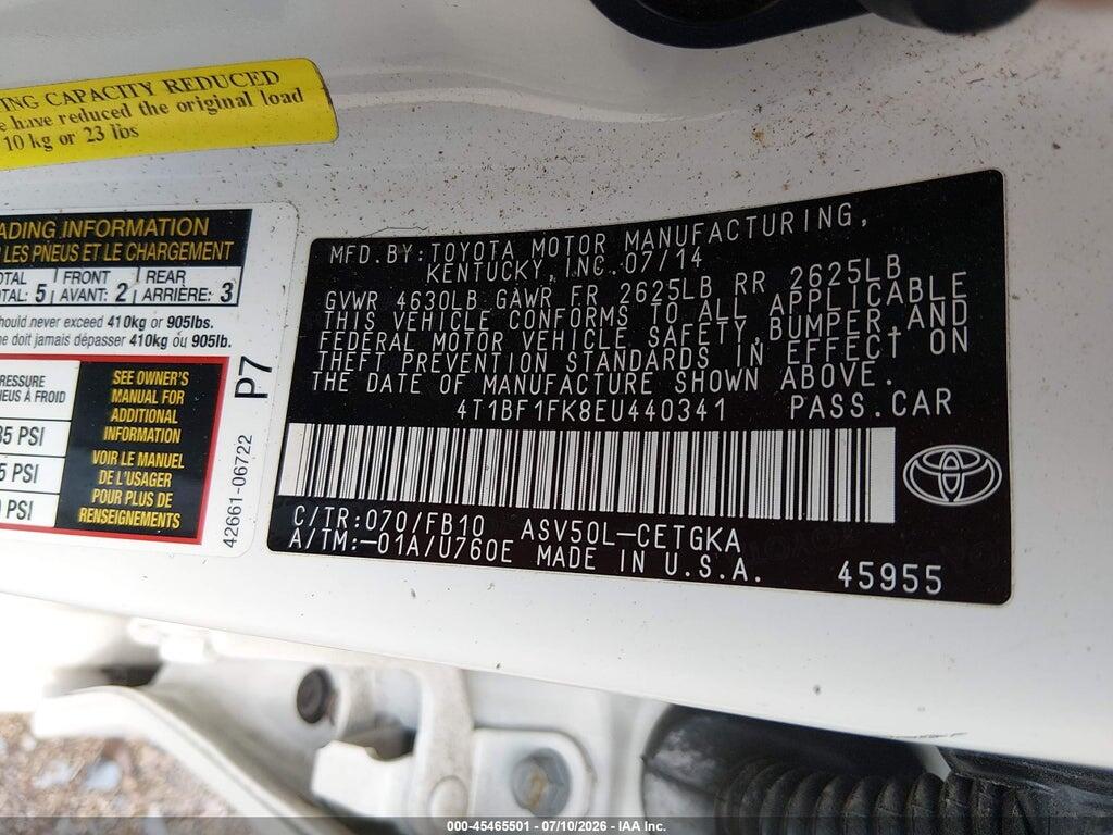 4T1BF1FK8EU440341 2014 TOYOTA CAMRY photo no. 9