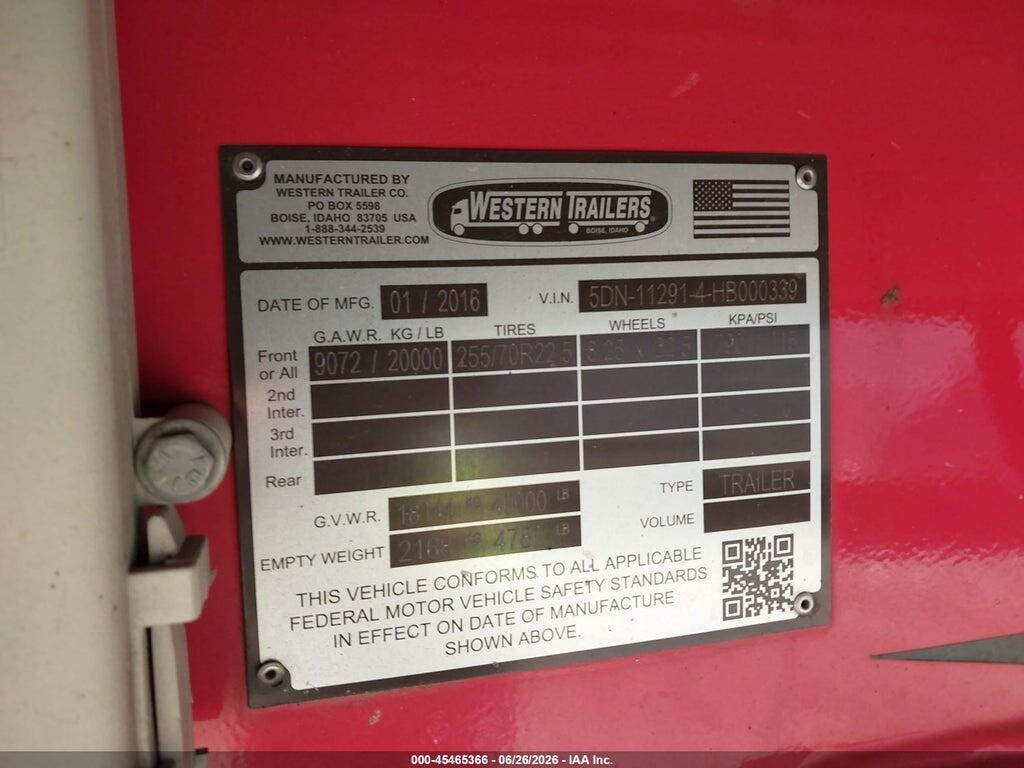 5DN112914HB000339 2017 WESTERN TRAILERS 29' STRAIGHT TRAILER photo no. 9