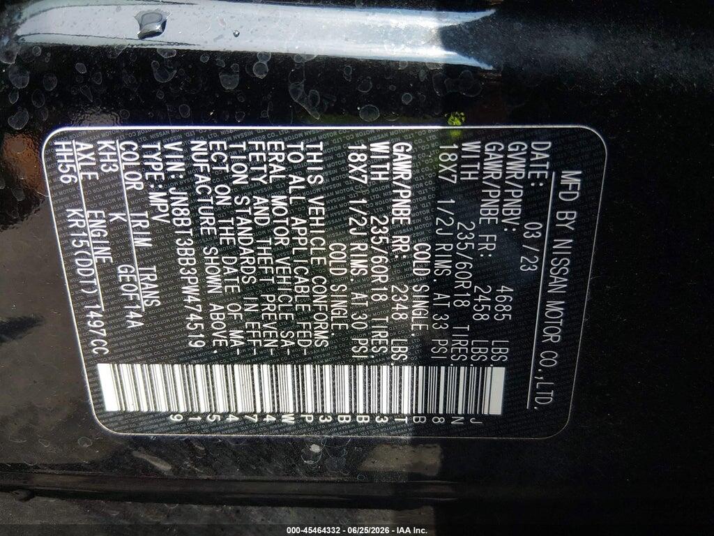 JN8BT3BB3PW474519 2023 NISSAN ROGUE photo no. 9
