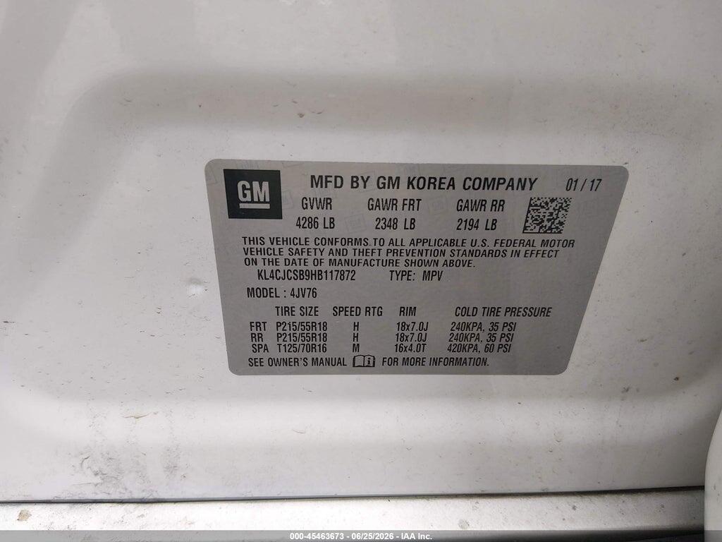 KL4CJCSB9HB117872 2017 BUICK ENCORE photo no. 9
