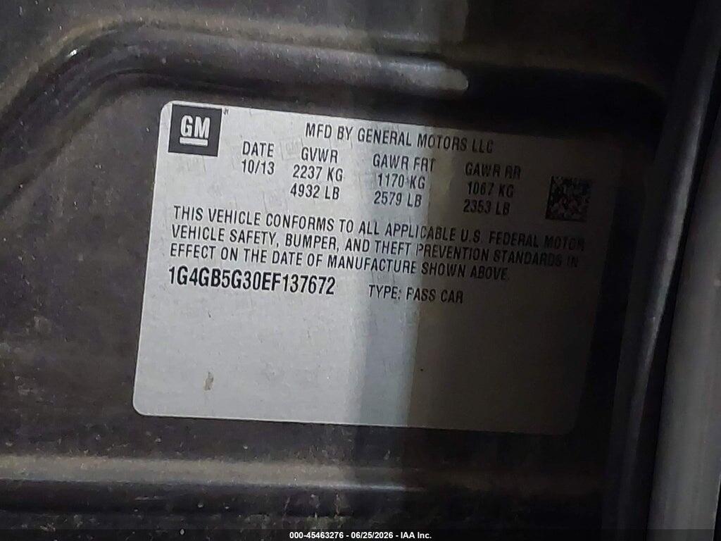 1G4GB5G30EF137672 2014 BUICK LACROSSE photo no. 9