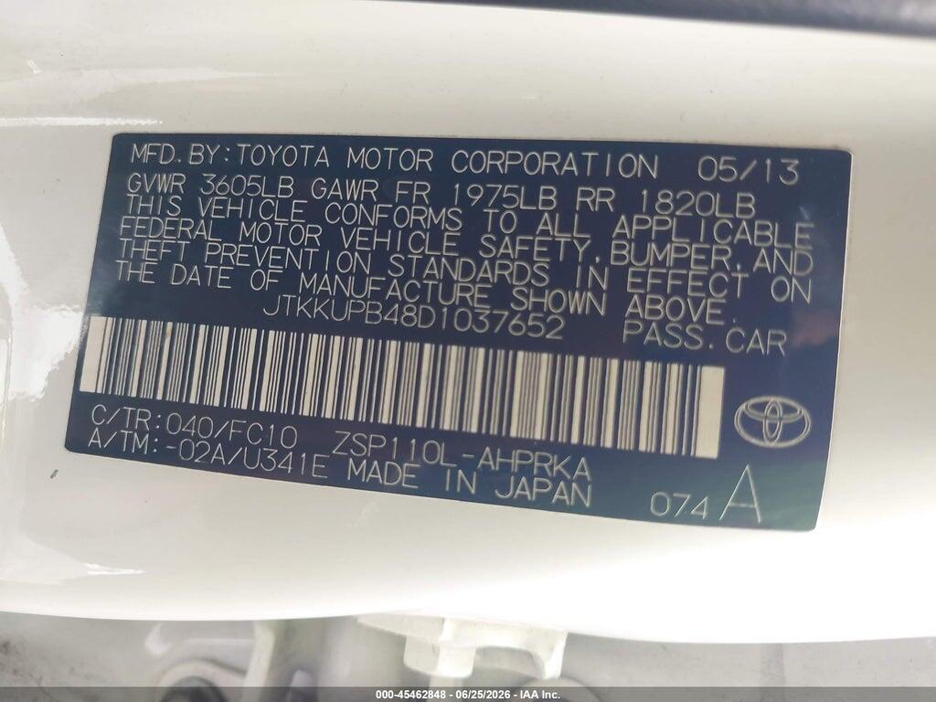 JTKKUPB48D1037652 2013 SCION XD photo no. 9