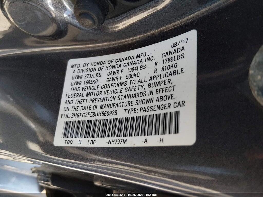 2HGFC2F58HH565928 2017 HONDA CIVIC photo no. 9
