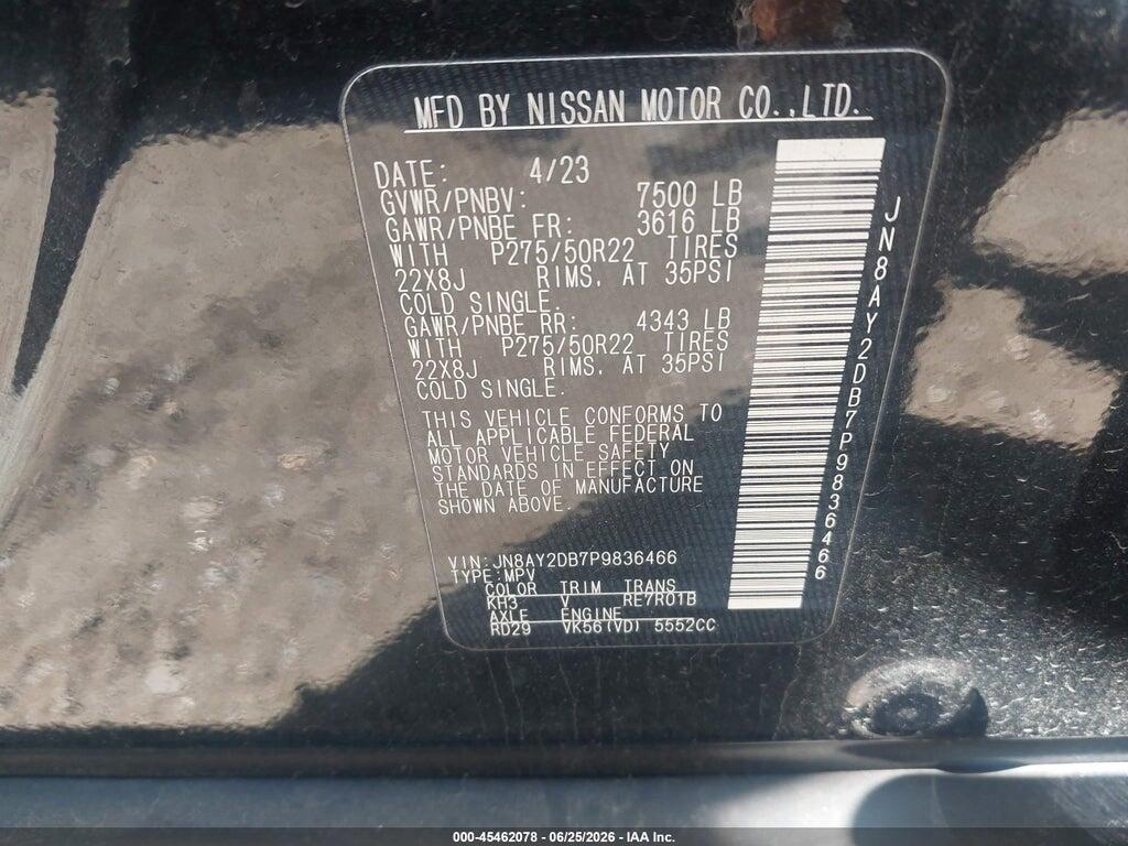JN8AY2DB7P9836466 2023 NISSAN ARMADA photo no. 9