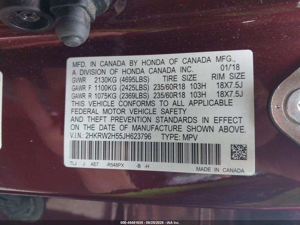 2HKRW2H55JH623796 2018 HONDA CR-V photo no. 9