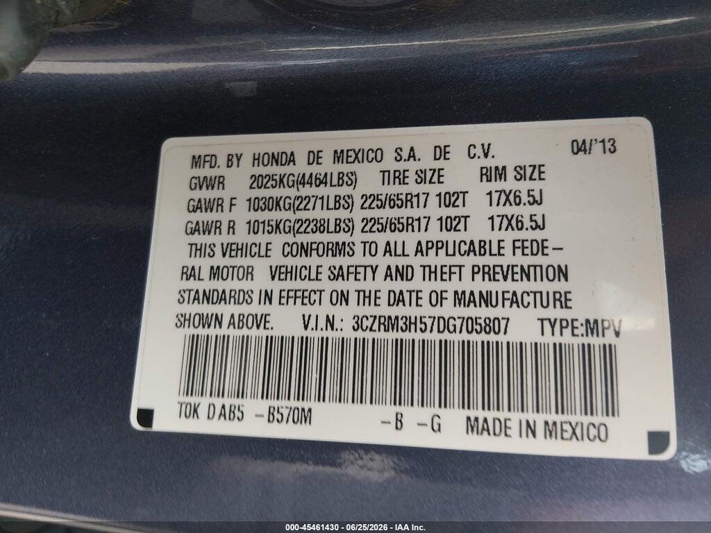 3CZRM3H57DG705807 2013 HONDA CR-V photo no. 9