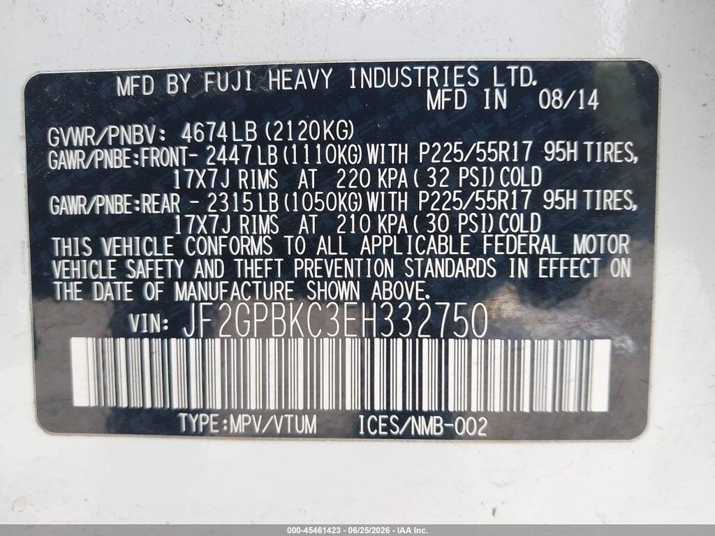JF2GPBKC3EH332750 2014 SUBARU XV CROSSTREK HYBRID photo no. 9