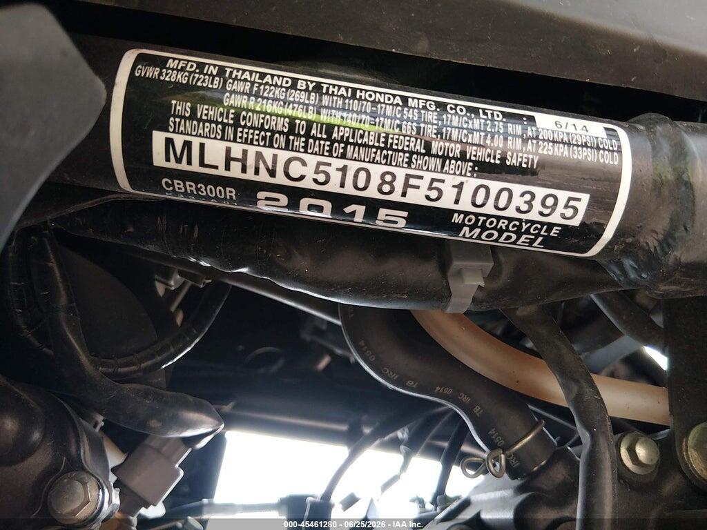 MLHNC5108F5100395 2015 HONDA CBR300 photo no. 10