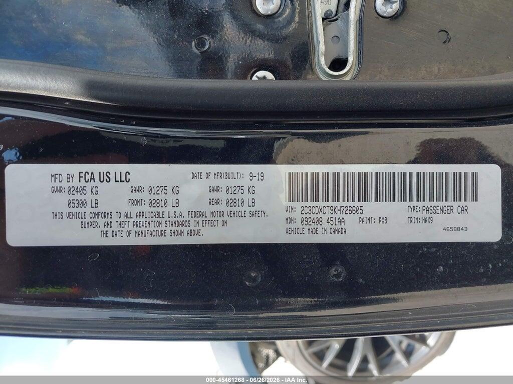 2C3CDXCT9KH726605 2019 DODGE CHARGER photo no. 9
