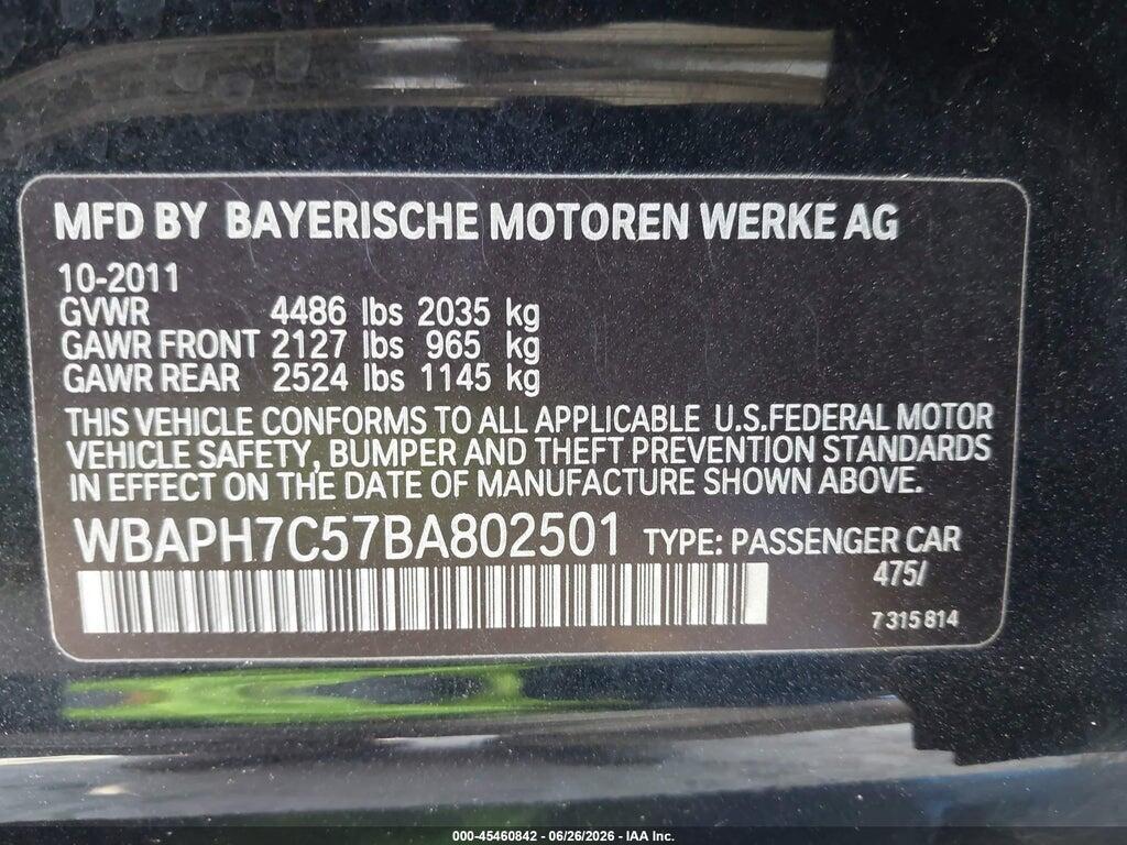 WBAPH7C57BA802501 2011 BMW 328I photo no. 9