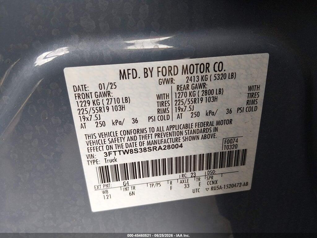 3FTTW8S38SRA28004 2025 FORD MAVERICK photo no. 9