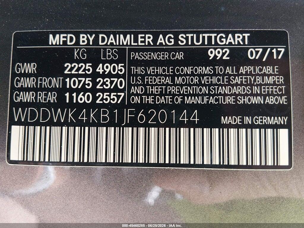 WDDWK4KB1JF620144 2018 MERCEDES-BENZ C 300 photo no. 9