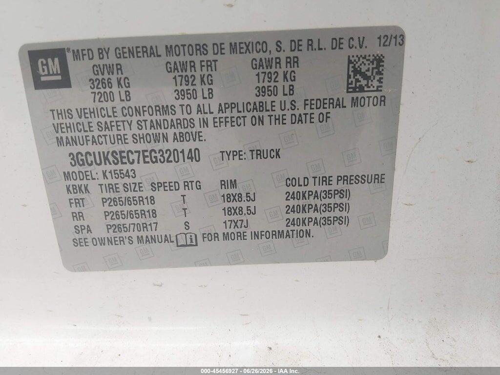 3GCUKSEC7EG320140 2014 CHEVROLET SILVERADO 1500 photo no. 9