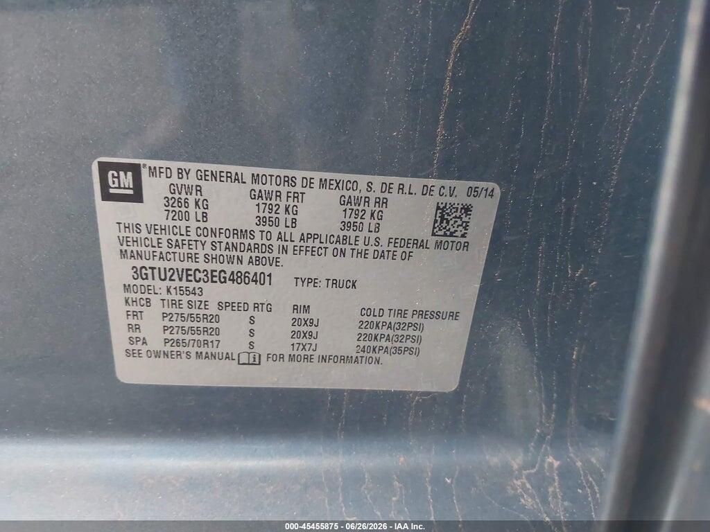 3GTU2VEC3EG486401 2014 GMC SIERRA 1500 photo no. 9