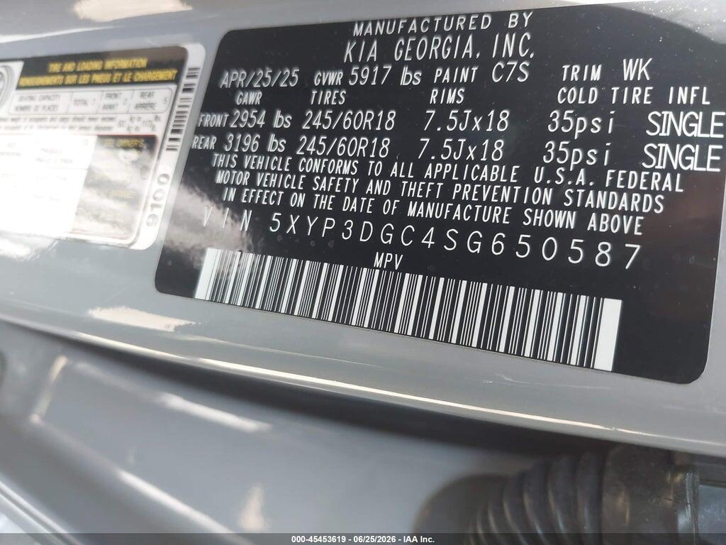 5XYP3DGC4SG650587 2025 KIA TELLURIDE photo no. 9