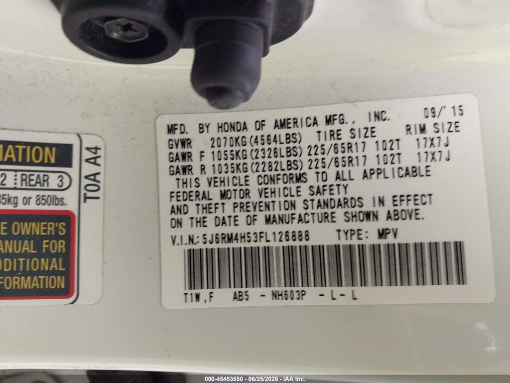 5J6RM4H53FL126888 2015 HONDA CR-V photo no. 9