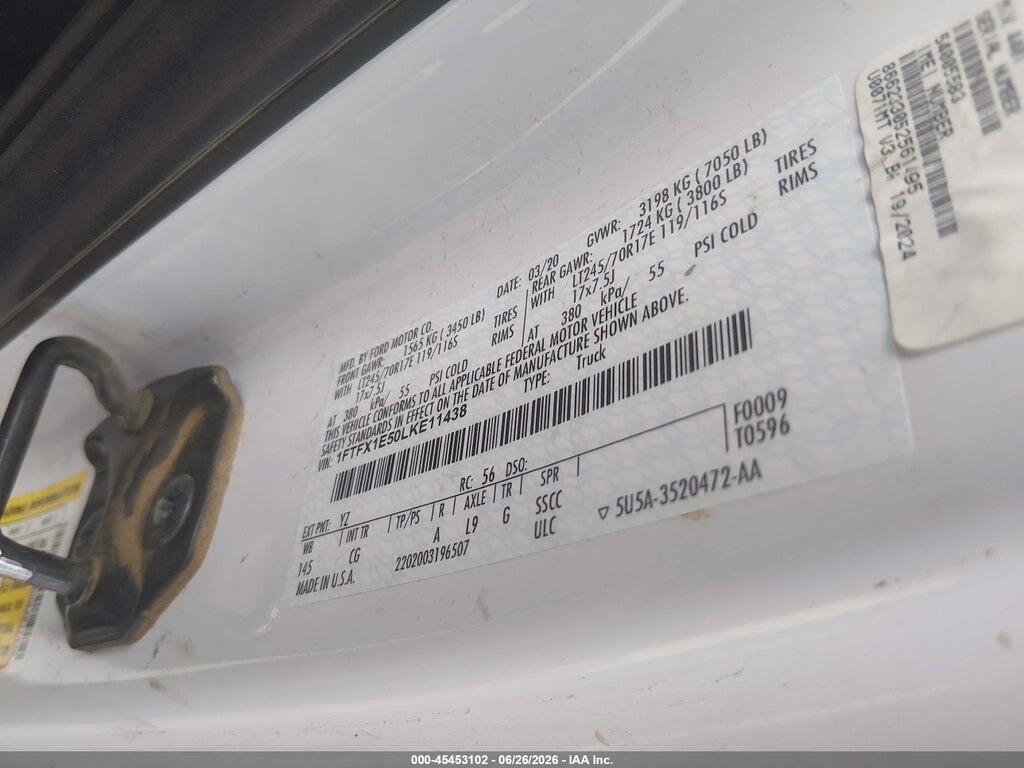 1FTFX1E50LKE11438 2020 FORD F-150 photo no. 9