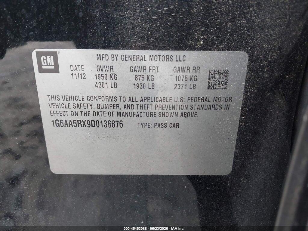 1G6AA5RX9D0136876 2013 CADILLAC ATS photo no. 9