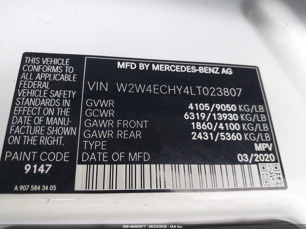 W2W4ECHY4LT023807 2020 FREIGHTLINER SPRINTER 2500 photo no. 9