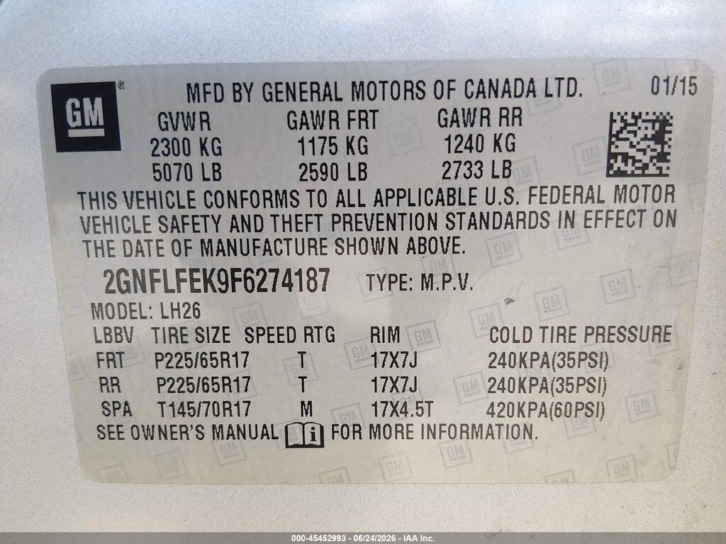 2GNFLFEK9F6274187 2015 CHEVROLET EQUINOX photo no. 9