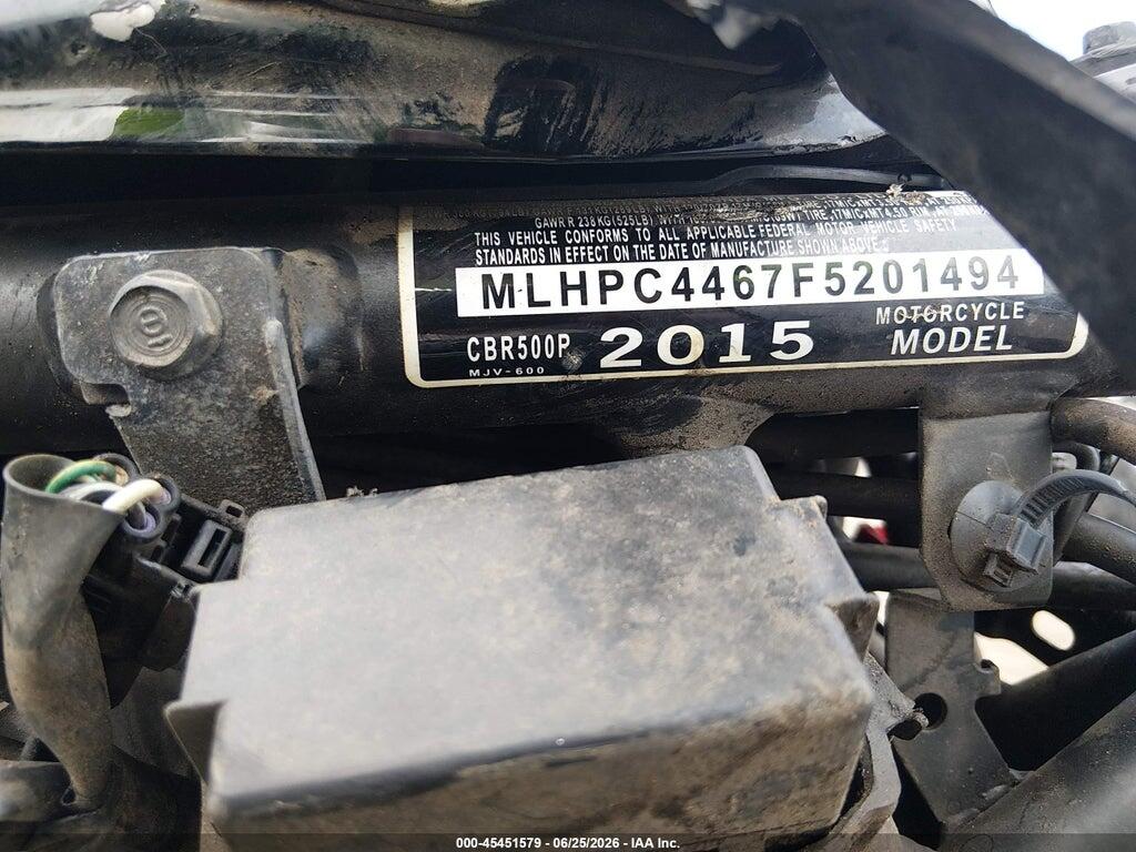 MLHPC4467F5201494 2015 HONDA CBR500 photo no. 10