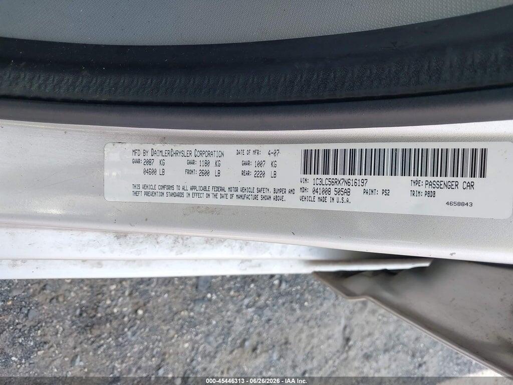 1C3LC56RX7N616197 2007 CHRYSLER SEBRING photo no. 9